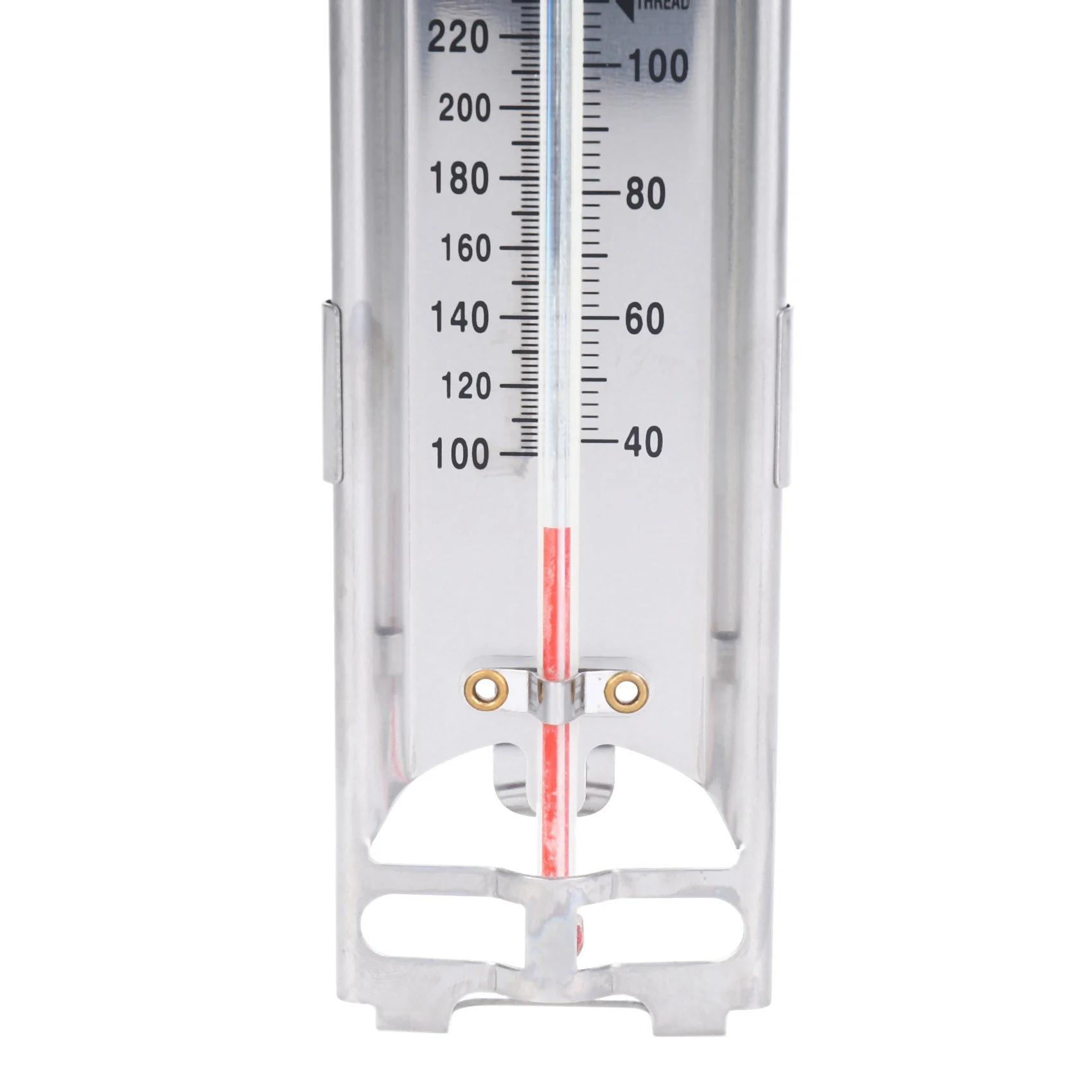 2x Termometr do cukierków/gelków/frytek, ze stali nierdzewnej, z klipsem do garnka i szybkim przewodnikiem po temperaturach - BAAQ