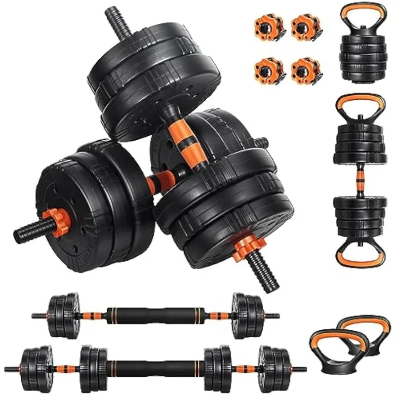 

EDOSTORY Adjustable Dumbbell Set, 22lbs Free Weights Dumbbells for Home Gym, 4 in 1 Set, Barbell Set, Dumbbell Set