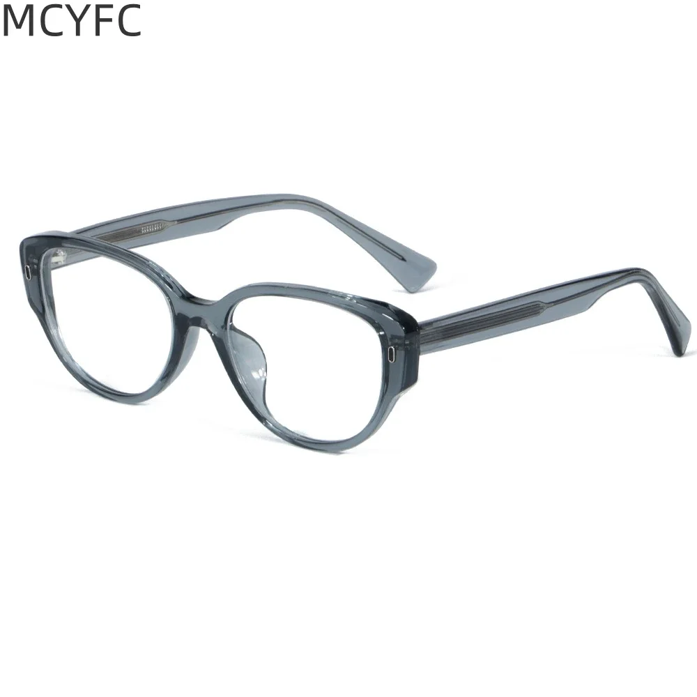 

MCYFC Anti Blue Light Eye Glasses Frame for Men and Women Ultra Light TR90 Material Oval Cat Eye Design Black Eyeglasses Frames