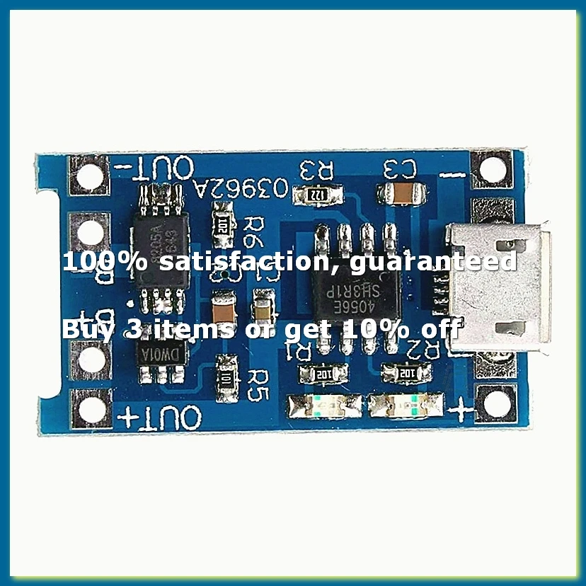 10Pcs 5V 1A 18650 Lithium Battery Charging Board Lithium Battery Charging Board Micro-USB Charge Module Protect-DTD2