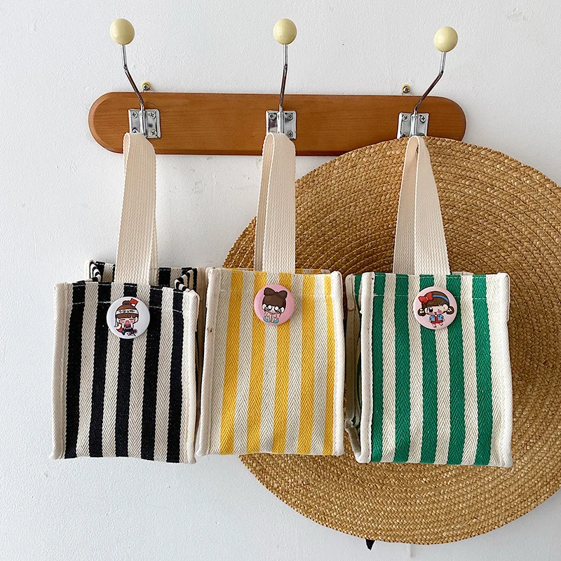 Einfache und modische, gestreifte Handtasche mit Farbblockmuster, Einkaufstasche für Mütter, lässige Handtasche im koreanischen Stil
