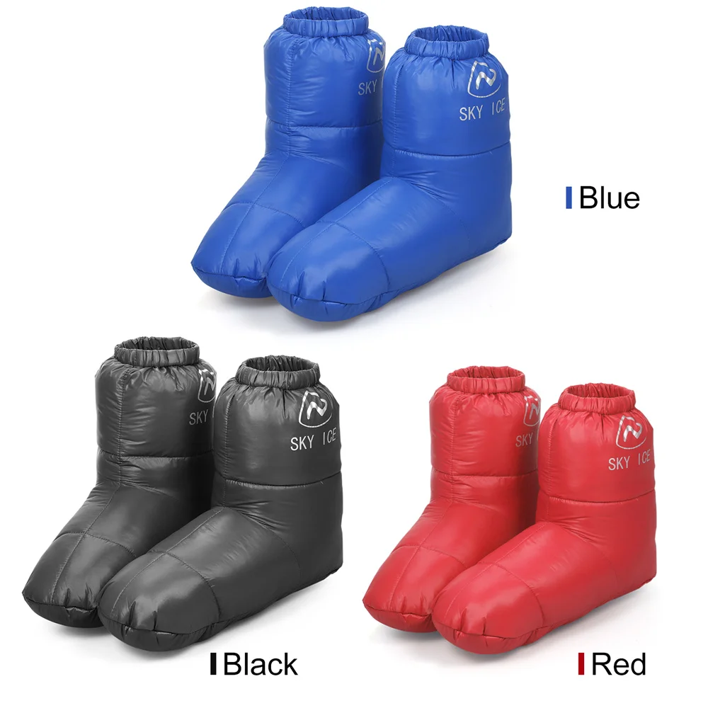 Winter Thermal 90% White Duck Down Camping Sleeping Boot Sleeping Bag Slipper Booties Warm Socks Warm Feet Cover Waterproof