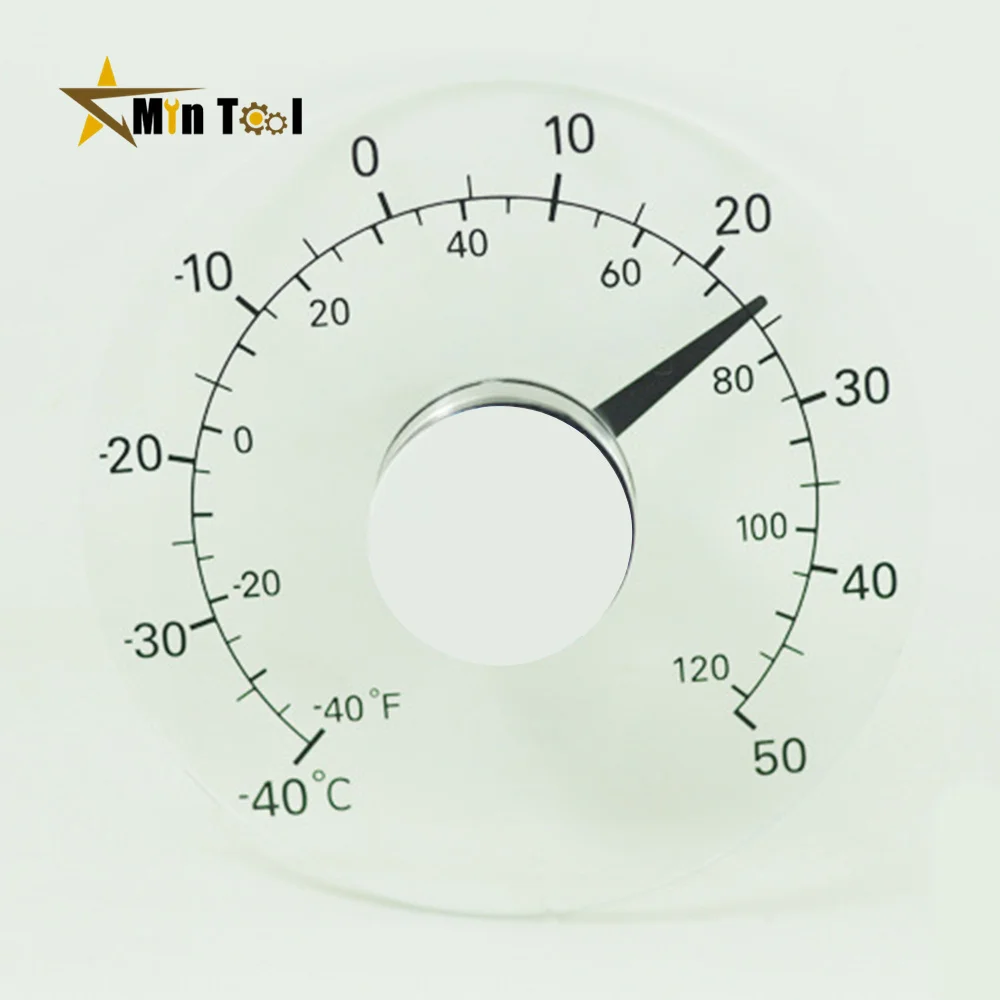 Thermometer Temperature Transparent Clear Outdoor Window Thermometer Clock Weather Tool for Home Supply