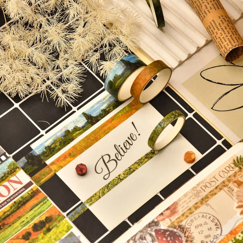 25 Rolls Van Gogh Art Tape Set Diary Scrapbook Decoration DIY Magazine Tape Stationery Craft Tape Stickers