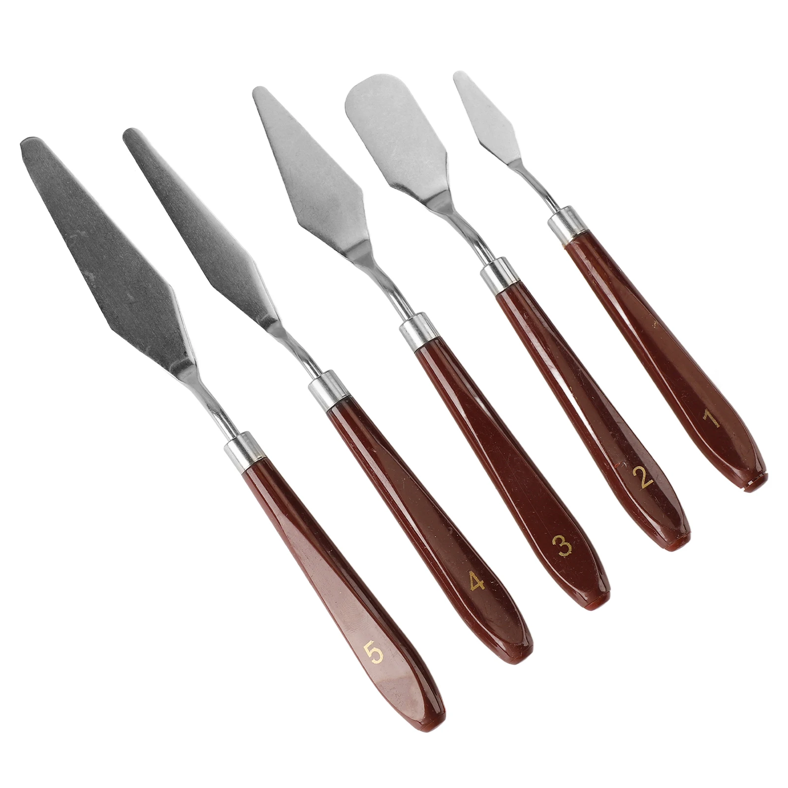 Painting Knife Set Multi Purpose Wooden Handle Elastic  Palette Knife Stainless Steel Blade for Theater Work
