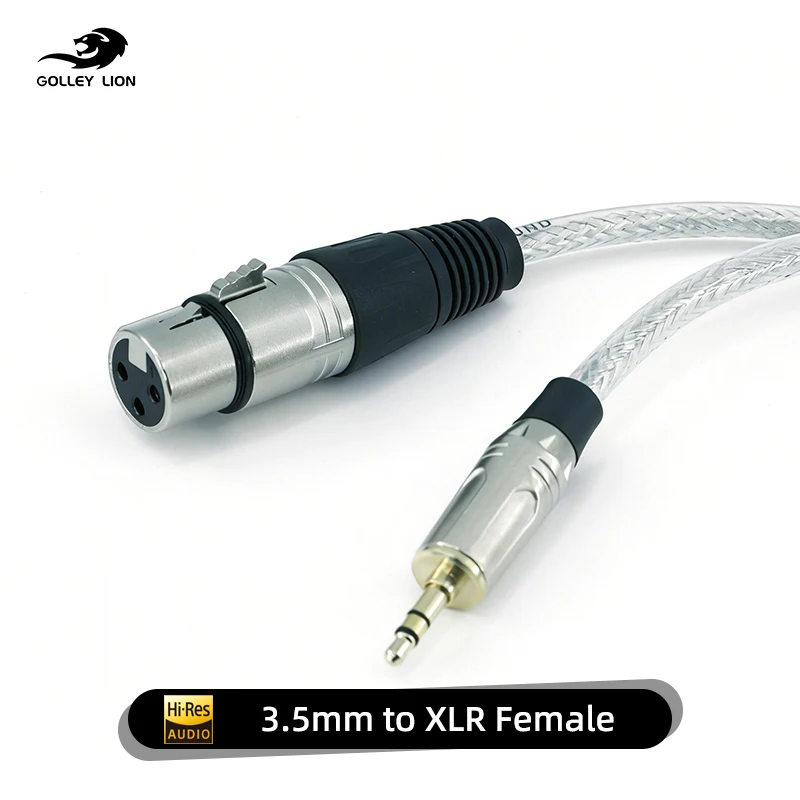 XLR 3-Pin to 3.5mm Audio Cable 1/8 TRS Male to XLR Female Converter Cord for Phone Tablet Laptop Microphone Amplifier Mixer
