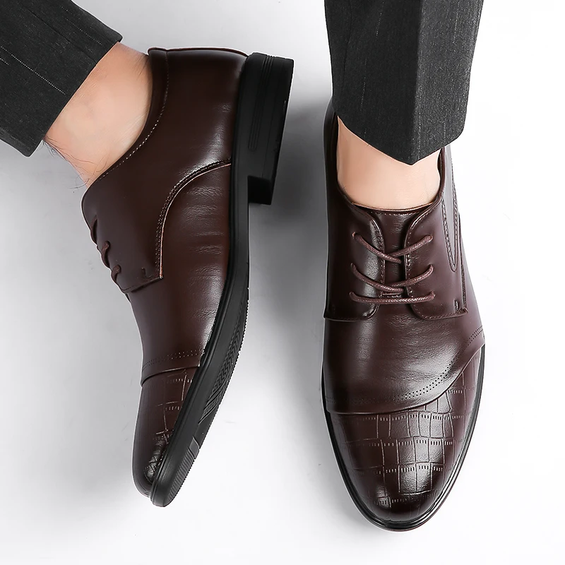 

Мужские роскошные кожаные туфли, классический джентльменский стиль высокого качества, вечерние свадебные костюмы жениха, черные универсальные туфли