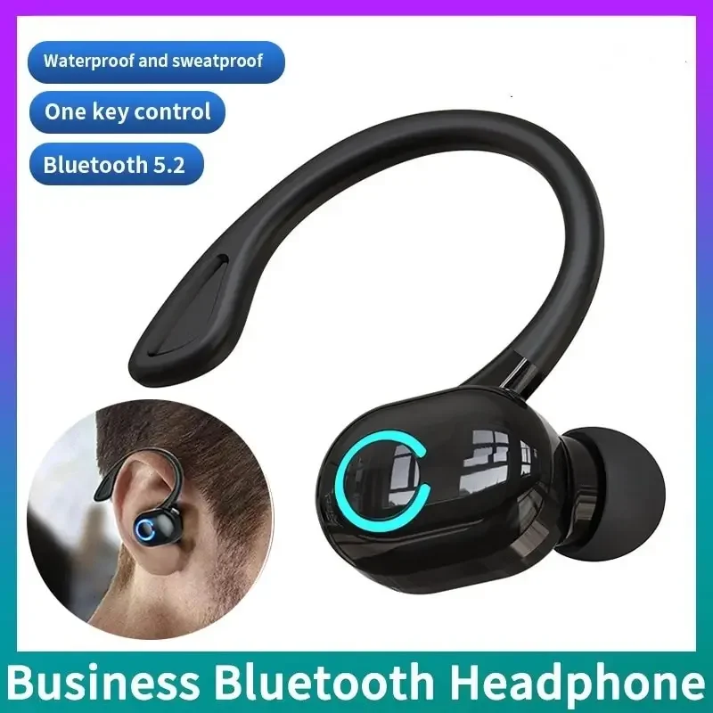 Bluetooth 5.1 Headset Business Wireless Earbuds Earphone Stereo Sport Game Headphone Ear Hook Mini HIFI Bass Noise Cancelling F8