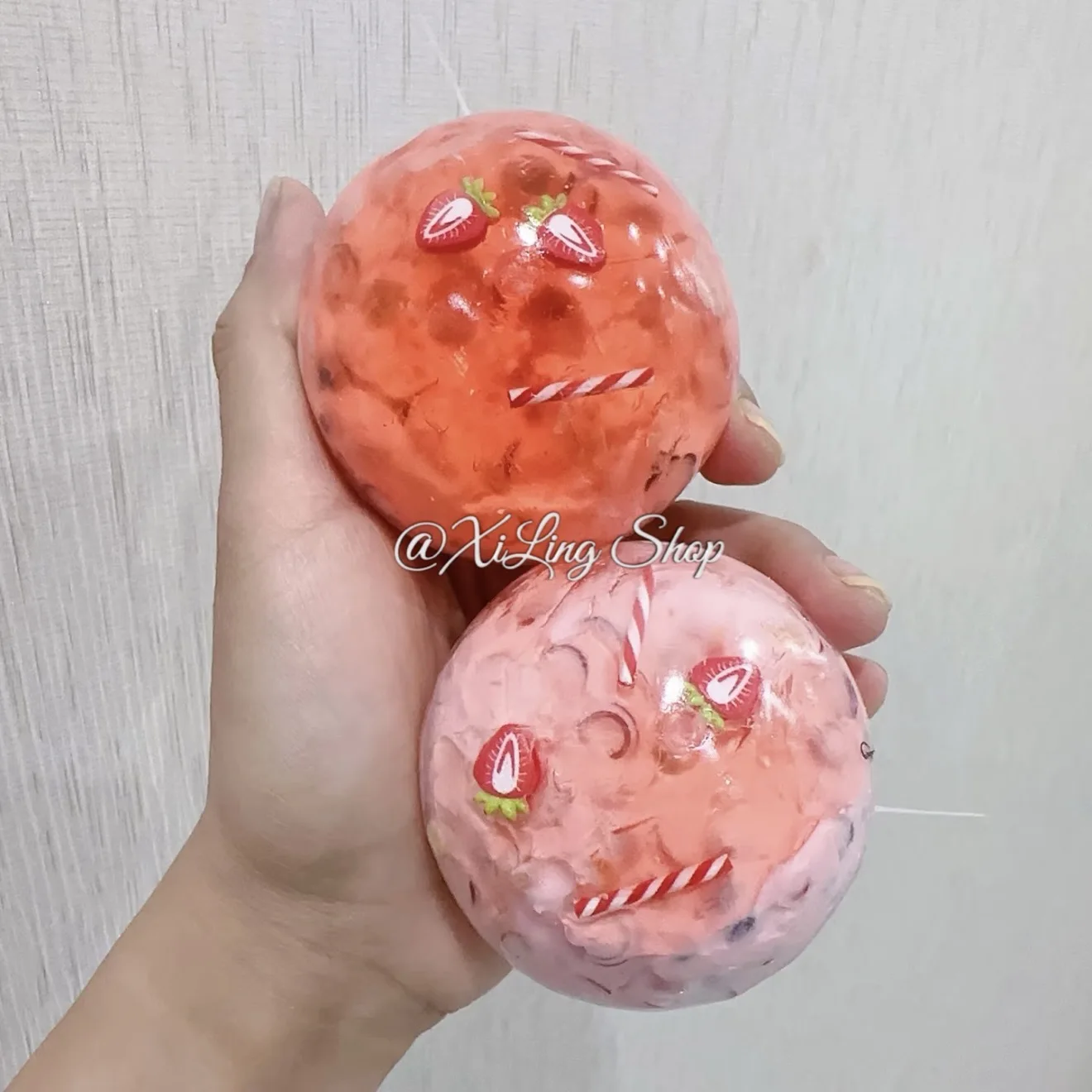 XiLing Shop 1Pc Jam Strawberry Moldable Zero Rebound Handmade Squishy Ball Fidget Toy ASMR Sensory Anti Stress Toys for Adults