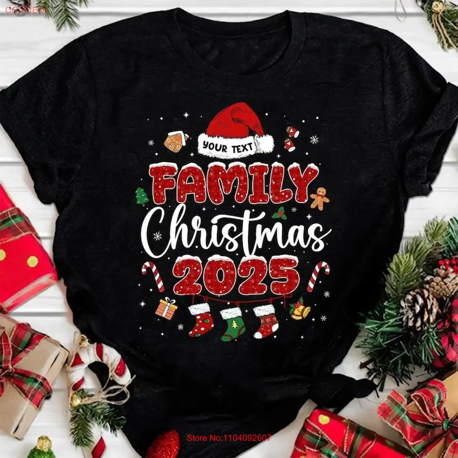 Family Christmas 2025 T Shirt Custom S vintage Washed graphic homme Unisex Slightly streetwear Comfortable fashion Versatile