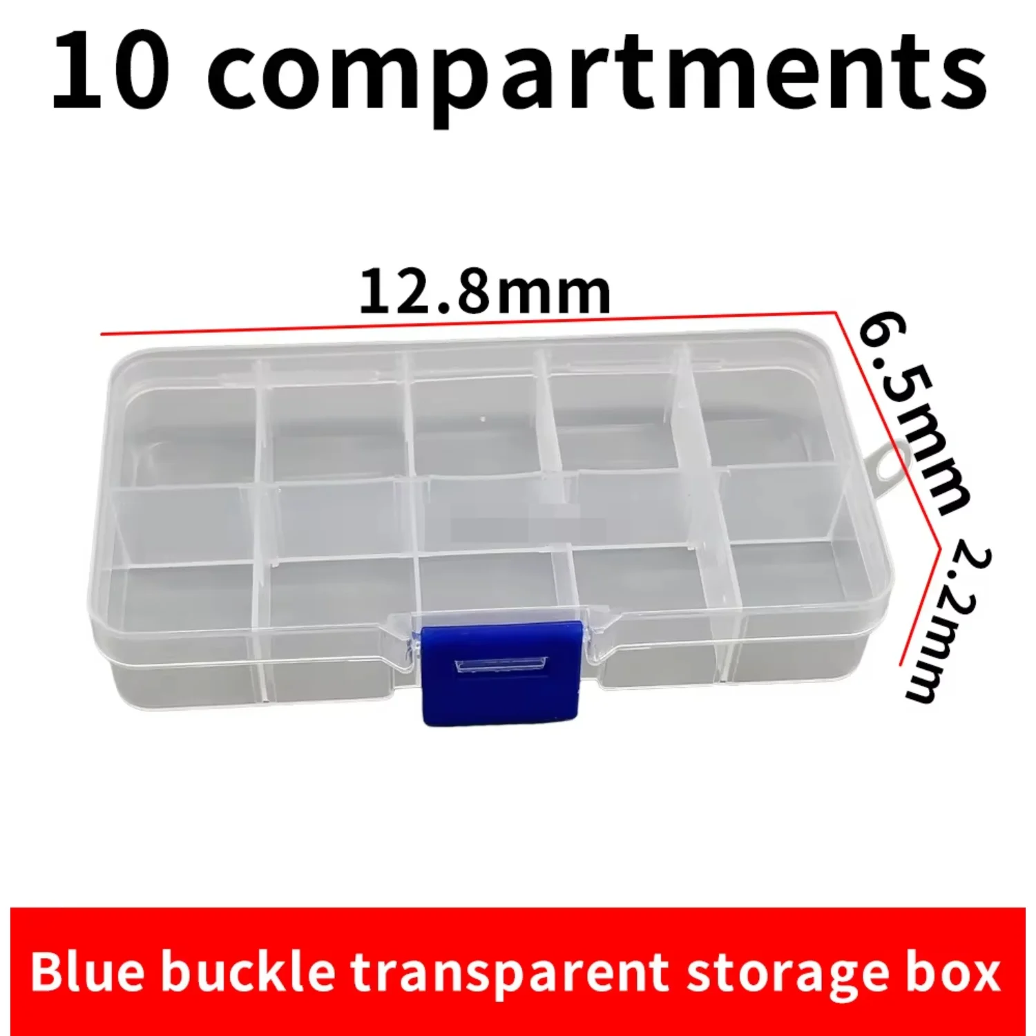 10 Slots Cells Colorful Portable Jewelry Tool  Box Container Ring Electronic Parts Screw Beads Organizer Plastic Case