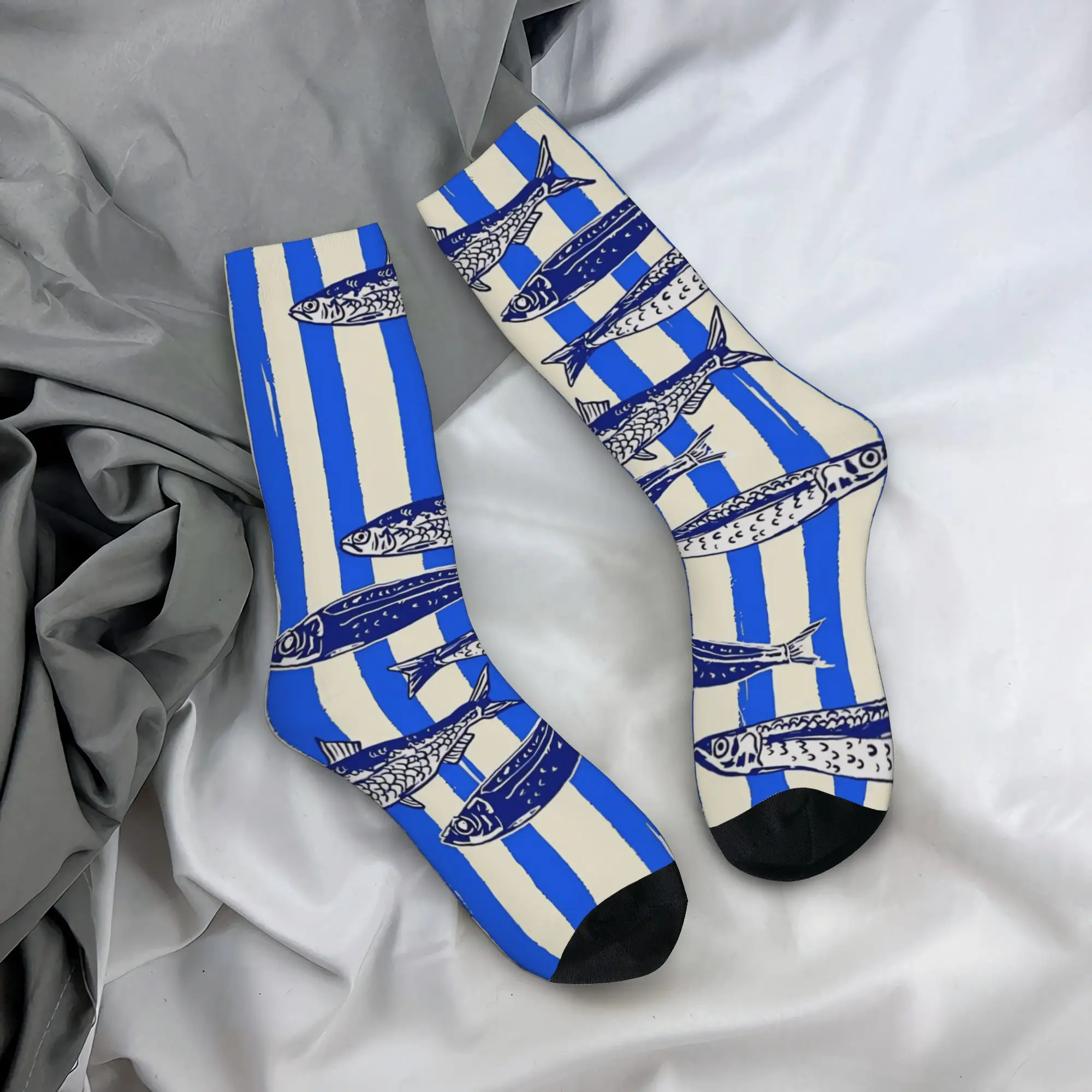 

Retro Sardines Socks Anti Skid Stockings Women Men High Quality Running Socks Spring Casual Pattern Socks