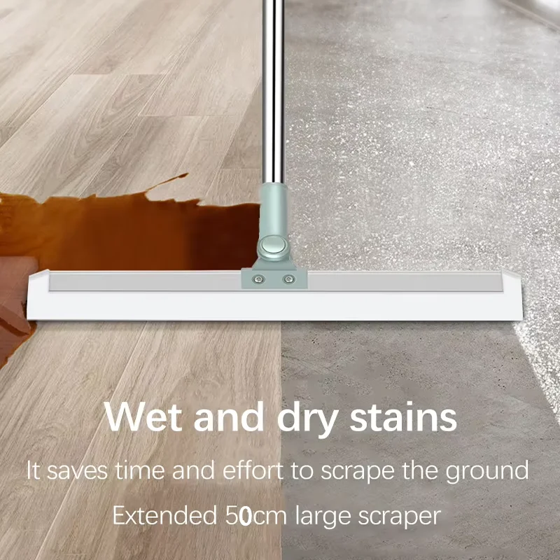 Household Detachable Soft Silicone Retractable Broom Kitchen Toilet Bathroom Durable Floor Glass Scraper Silicone Mop