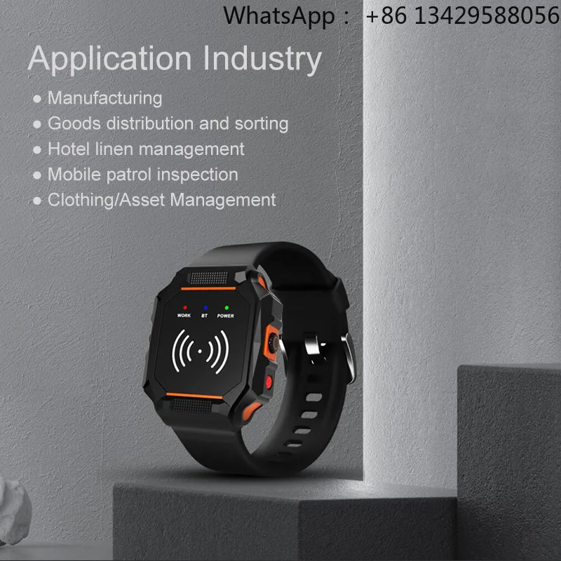 Portable RFID UHF Bluetooth Watch Reader 902-928Mhz Small Passive Mini Wireless Wristband RFID Tag Card Reader