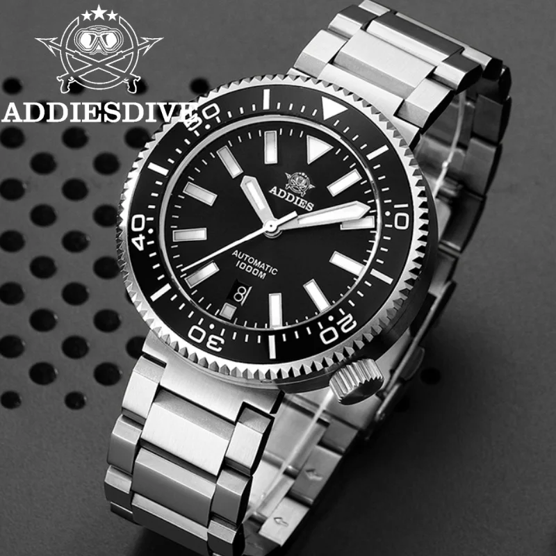 

ADDIESDIVE Men Fashion Watch Blue Luminous Dial Ceramic Bezel 316L Stainless Steel Watch Sapphire Crystal 1000m Diving Watches