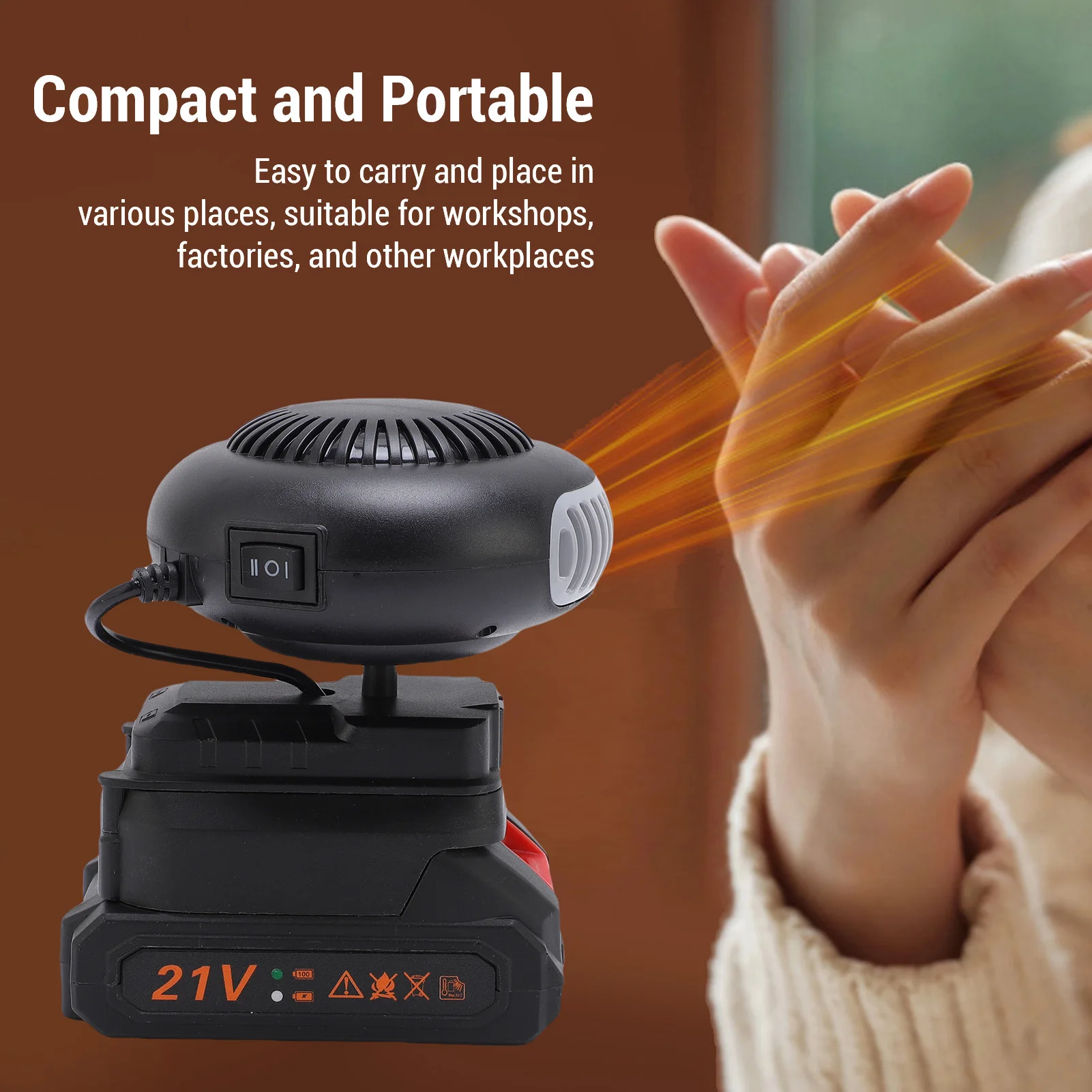 Car Heater ABS Portable Car Window Defogger Small Space Heater for Electric Tricycles Cars Office Indoor Use Portable Car Heater