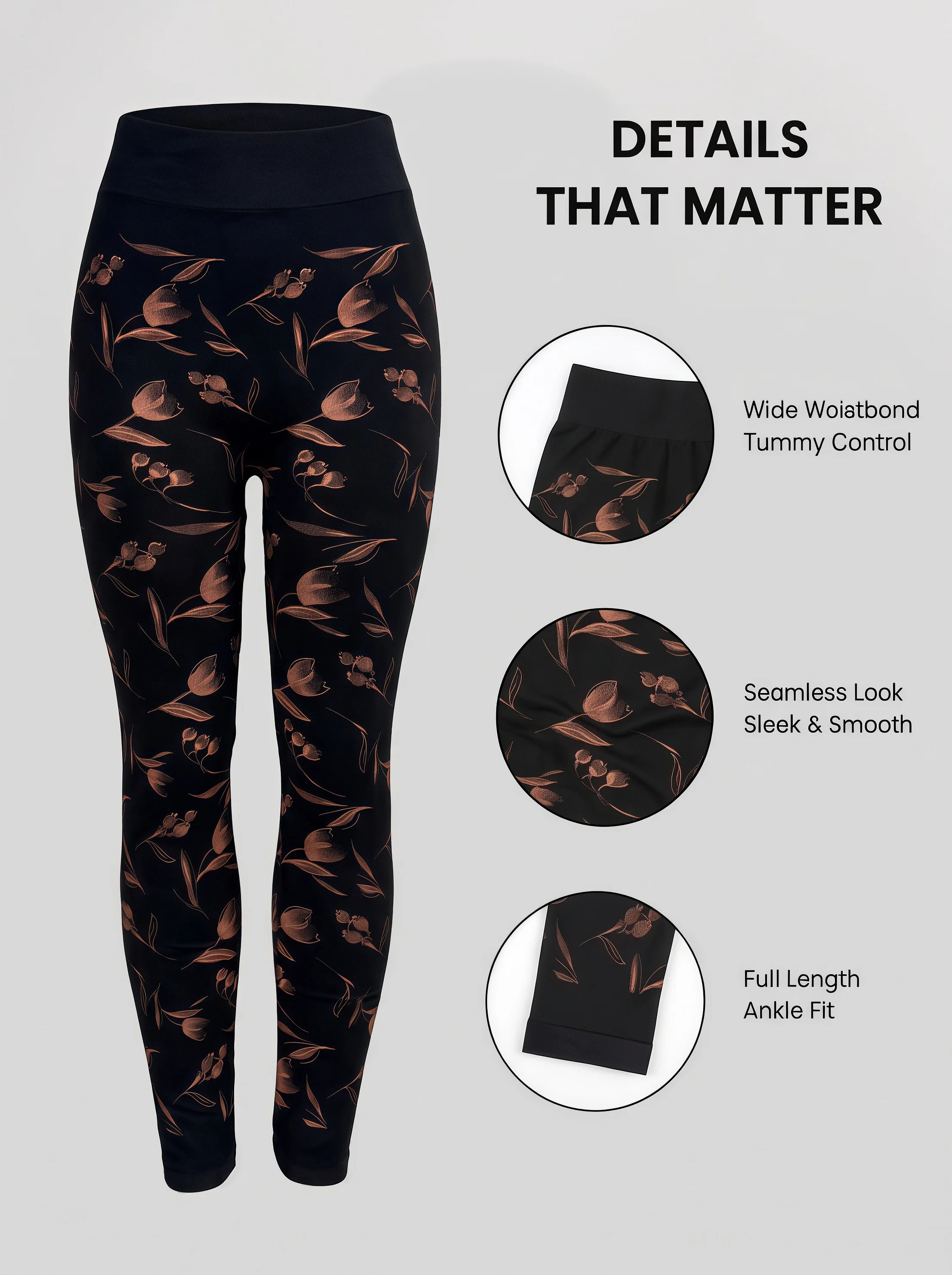 Women’s High Waist Vintage Floral Print Leggings High Elasticity Skin-Friendly Casual Long Pants for Gatherings Home Relaxing