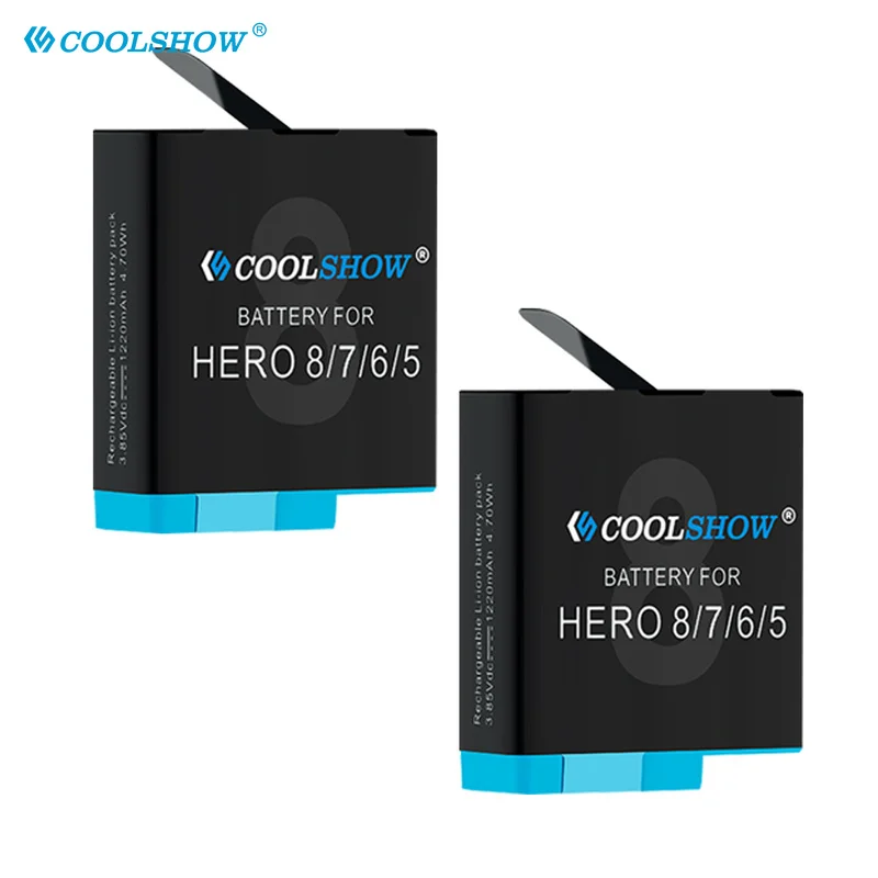 1220mAh Battery for Gopro Hero 8 Hero 7 Hero 6 Hero 5 Batteries Action Camera Accessories for Gopro 8 Balck Battery