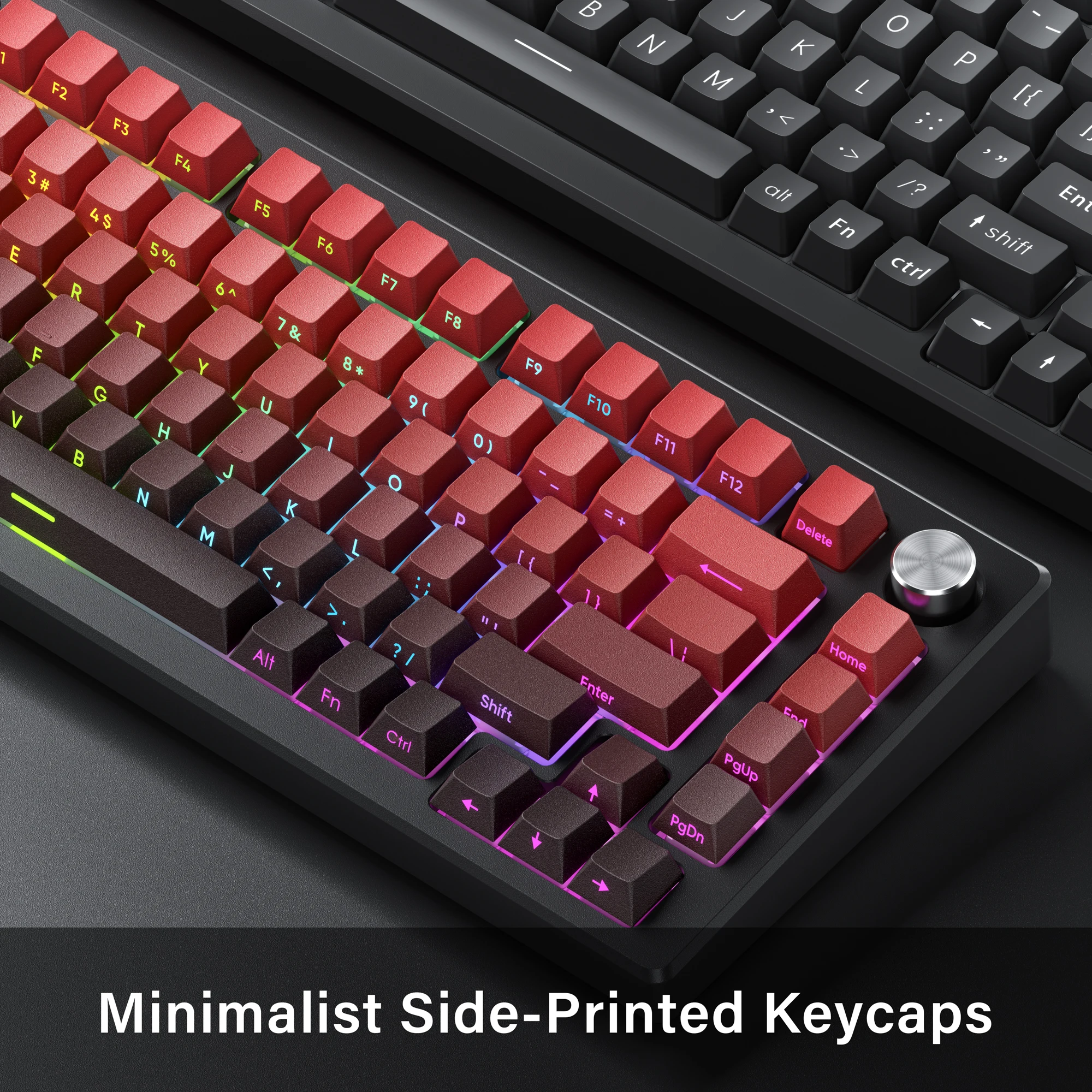 

XVX Side Print Gradient Red Cherry Profile PBT keycaps Double Shot Shine Through Backlit Key Caps For MX Mechanical Keyboard