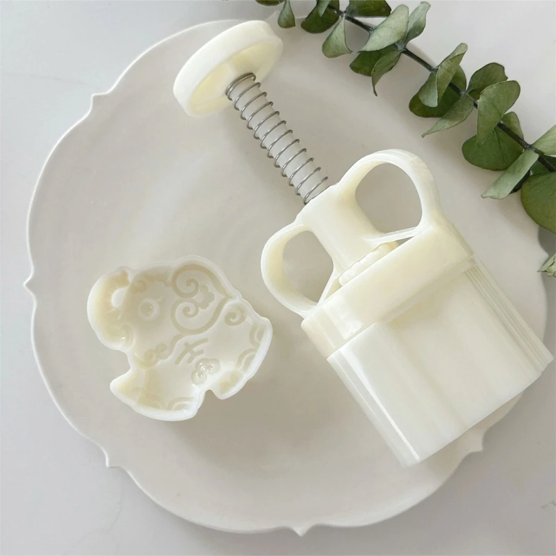 ختم المعجنات الجميلة في الفيل ، صانع كعكات القمر التقليدية مع نمط فريد لعشاق الخبز A2BB #4