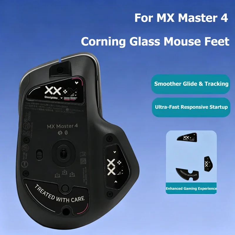 Replacement Glass Mouse Feet Compatible with MX Master 4, Enhanced Tracking Performance & Durable Glide Pads