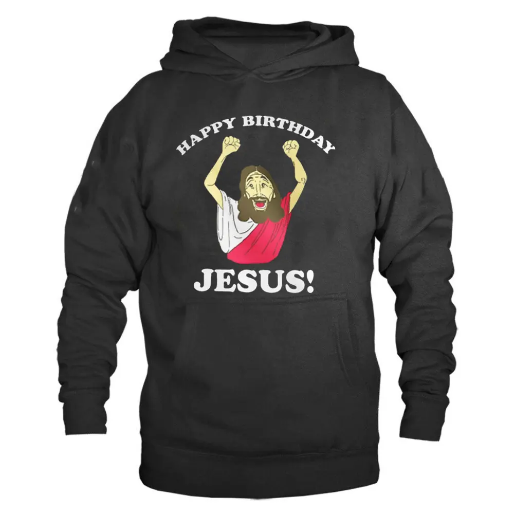 

Christmas Jesus Sweater Jumper Funny Happy Birthday Xmas Festive Holiday Street Fashion Printed Hoodie Men Clothing