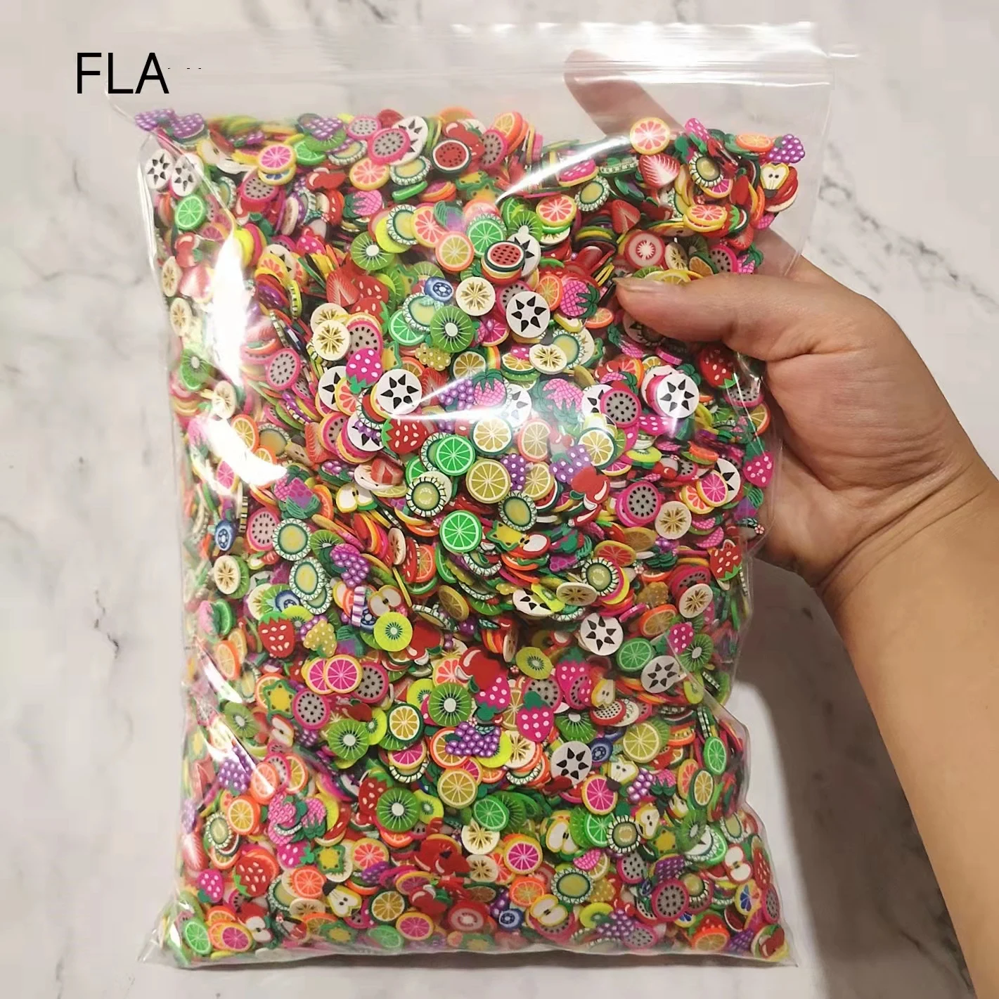 

1000g/lot 10mm Mix Color Flower Smile Face Fruit Shape Polymer Clay Spacer Loose Slice Beads For Jewelry Making DIY Bracelets