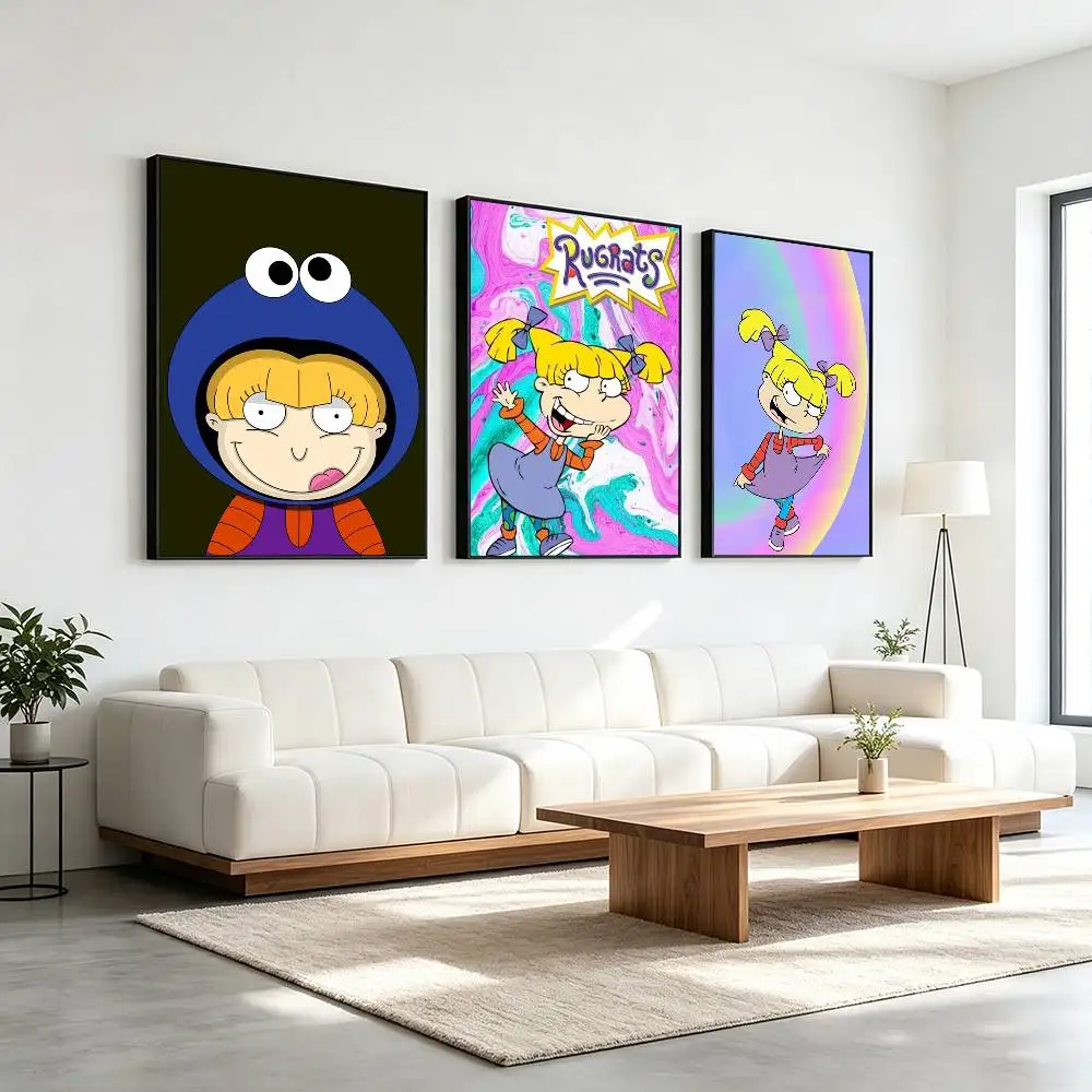 A-Angelica Pickles Rugrats Cartoon  Poster Waterproof Wall Art Sticker For Bar Living Room Vintage Decor High Quality Print Gift