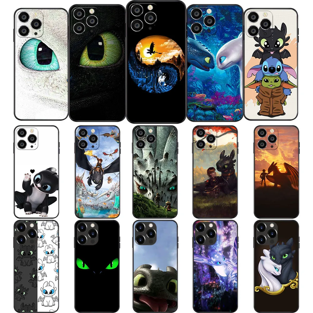 UK-92 Toothless Soft Case For iPhone 15 14 13 12 11 Mini Max Pro Plus