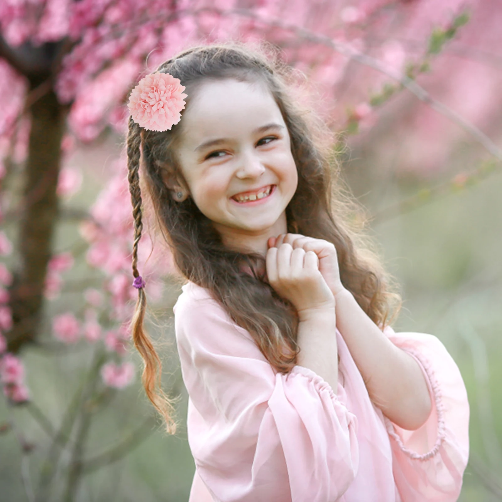 

21pcs Flower Hair Clips Chiffon Silk Barrettes Bows for Women Kids Elegance Bridal Wedding Party Decorations for Straight