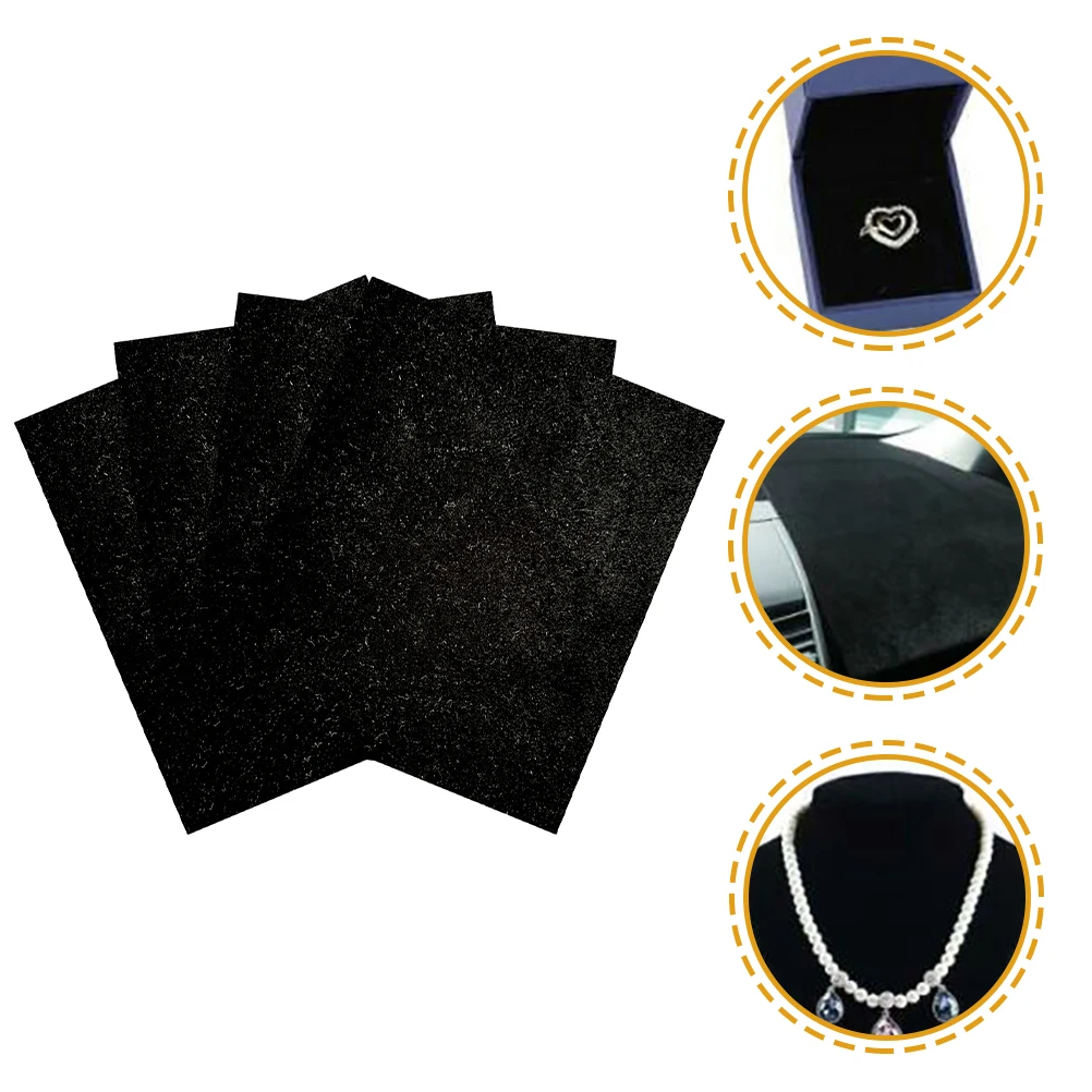 

4pcs Self Adhesive Fabric Sheets Black Felt Strips Backing Stickers Jewelry Box Lining Anti Tarnish Craft Luxury Gift Packaging