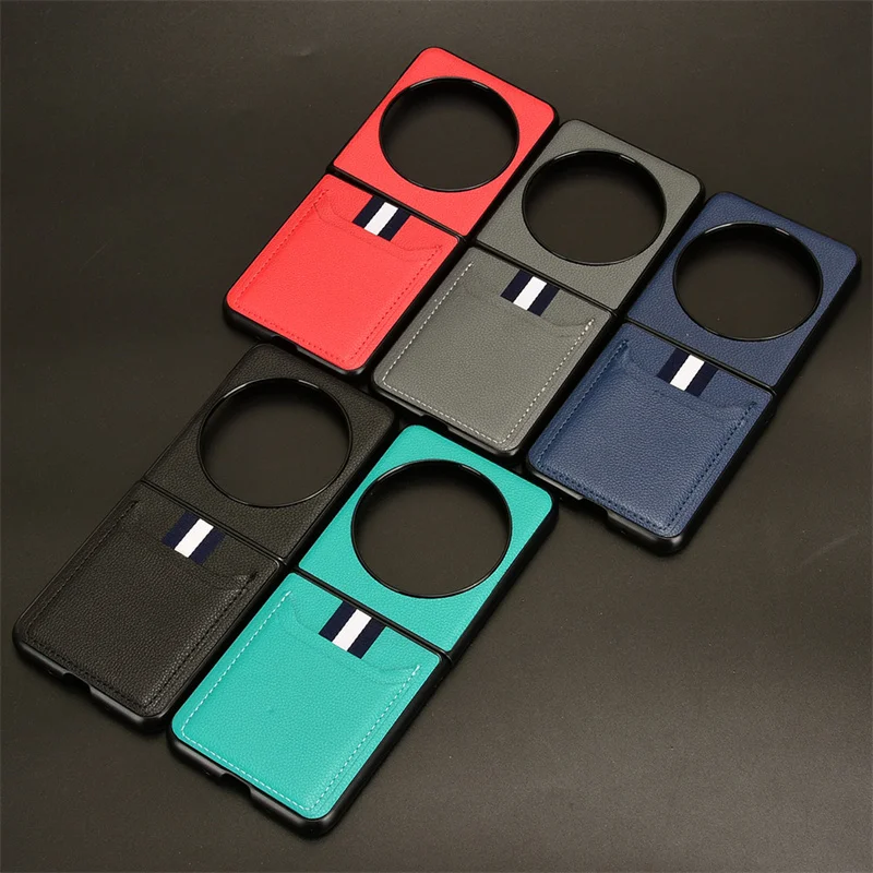 For Tecno Phantom V Flip 5G Case Luxury PU Leather Card Slots Hard Back Cover For Tecno Phontom V Flip 5G v flip Phone Case