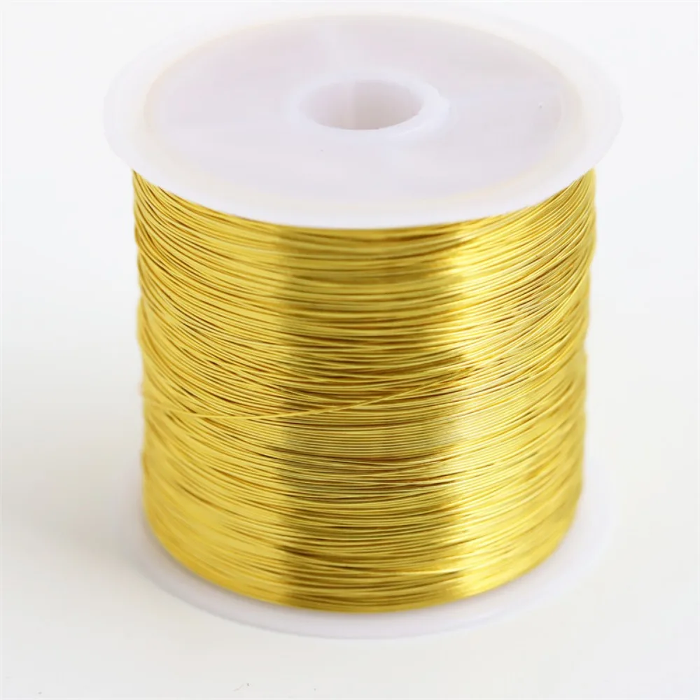 100m/roll Gold Plated Color Preserving Alloy Copper Wire DIY 0.3mm 0.4mm Brass Copper Wire Retro Hairpin DIY Headwear