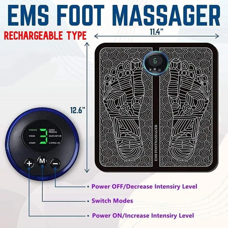 Elektrische Ems Voet Massage Pad Pengurut Kaki Ems Voet Massage Pad Voeten Simulator Patch Stimulator Massager