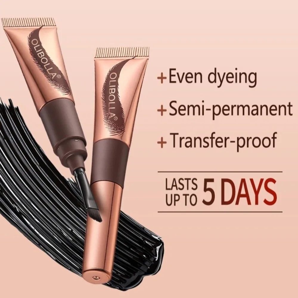 New Natural Color Eyebrow Dye Cream Film-form Last Up To 5 Day Semi-permanent Eyebrow with Brush 2 In 1 Eyebrow Cream Daily Use