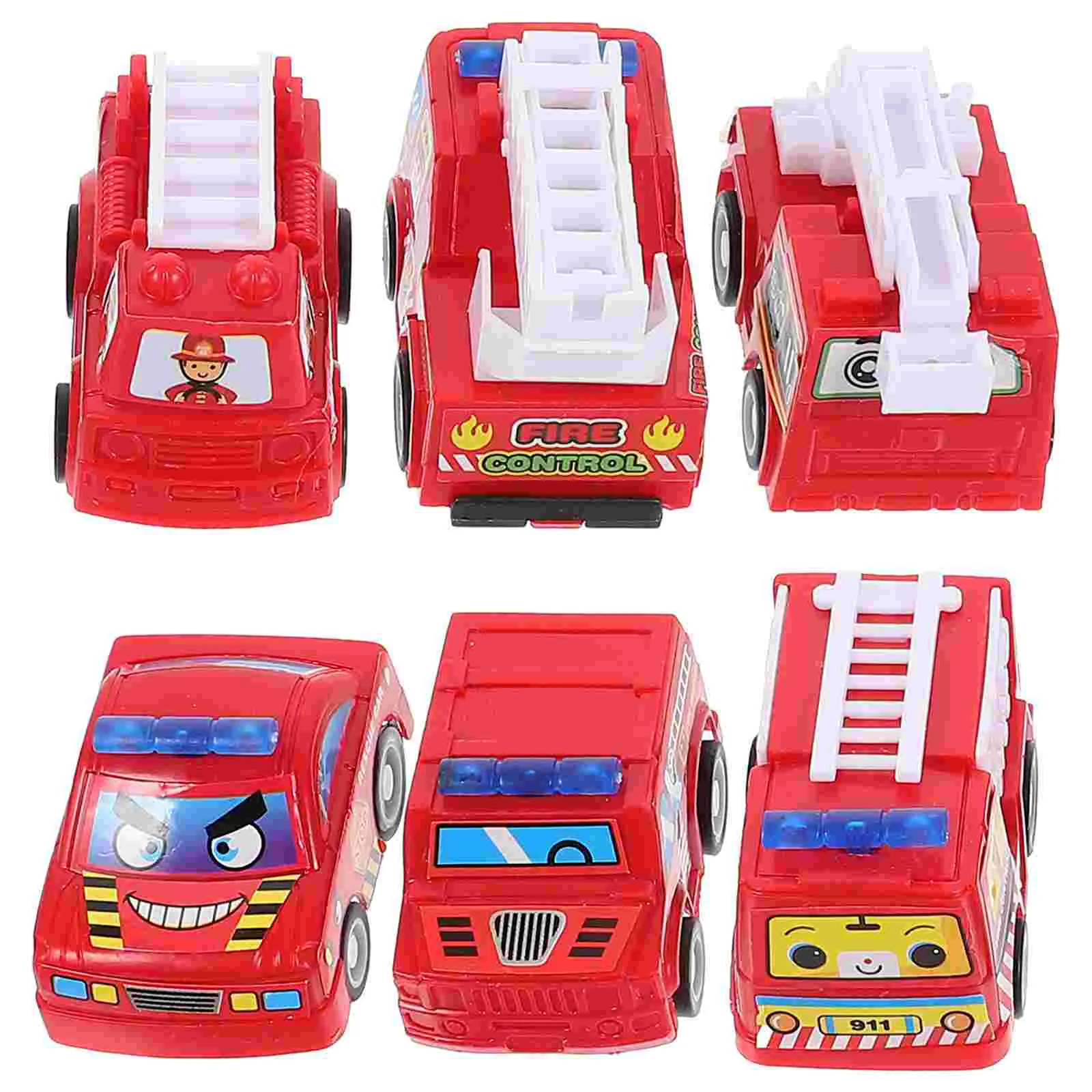 

6 Pcs Childrens Toys Inertial Vehicle Pull Back Car Model Pull-back Mini Engineering