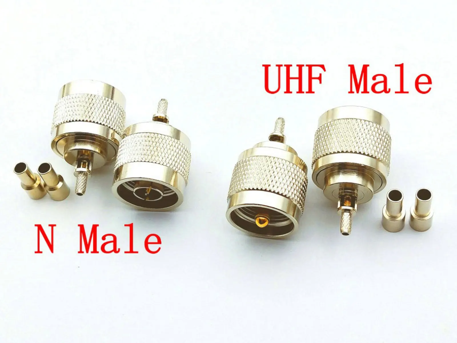 

20PCS brass N Male/UHF Male Crimp adapter Connector for RG316 RG174 coaxial Cable