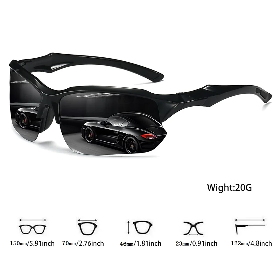 3PCS Fashion Vintage Half Frame  Glasses Driving Fishing  Cycling Men Women Running Mountaineering Sport Protective Glasses