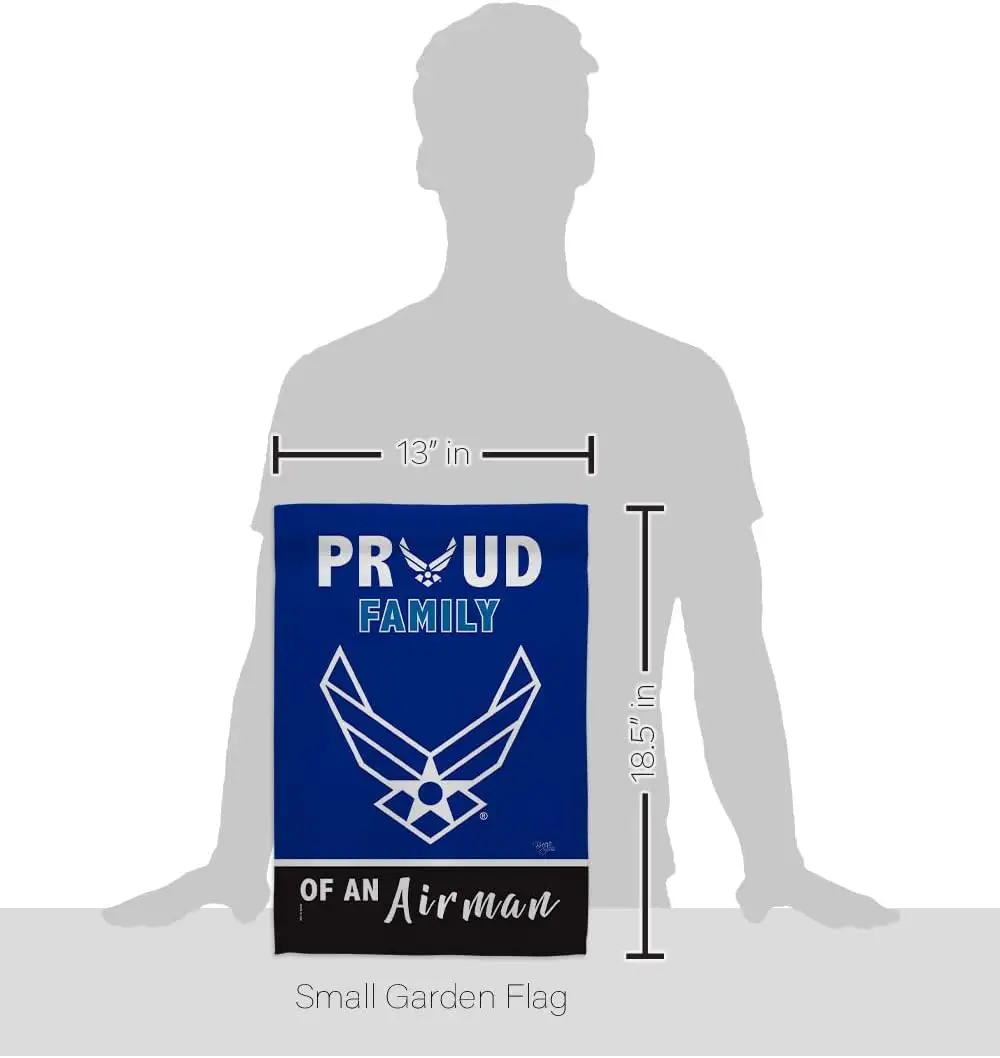 Breeze Decor Proud Family Airman Garden Flag Armed Air Force USAF United State American Military Veteran Retire Official House D