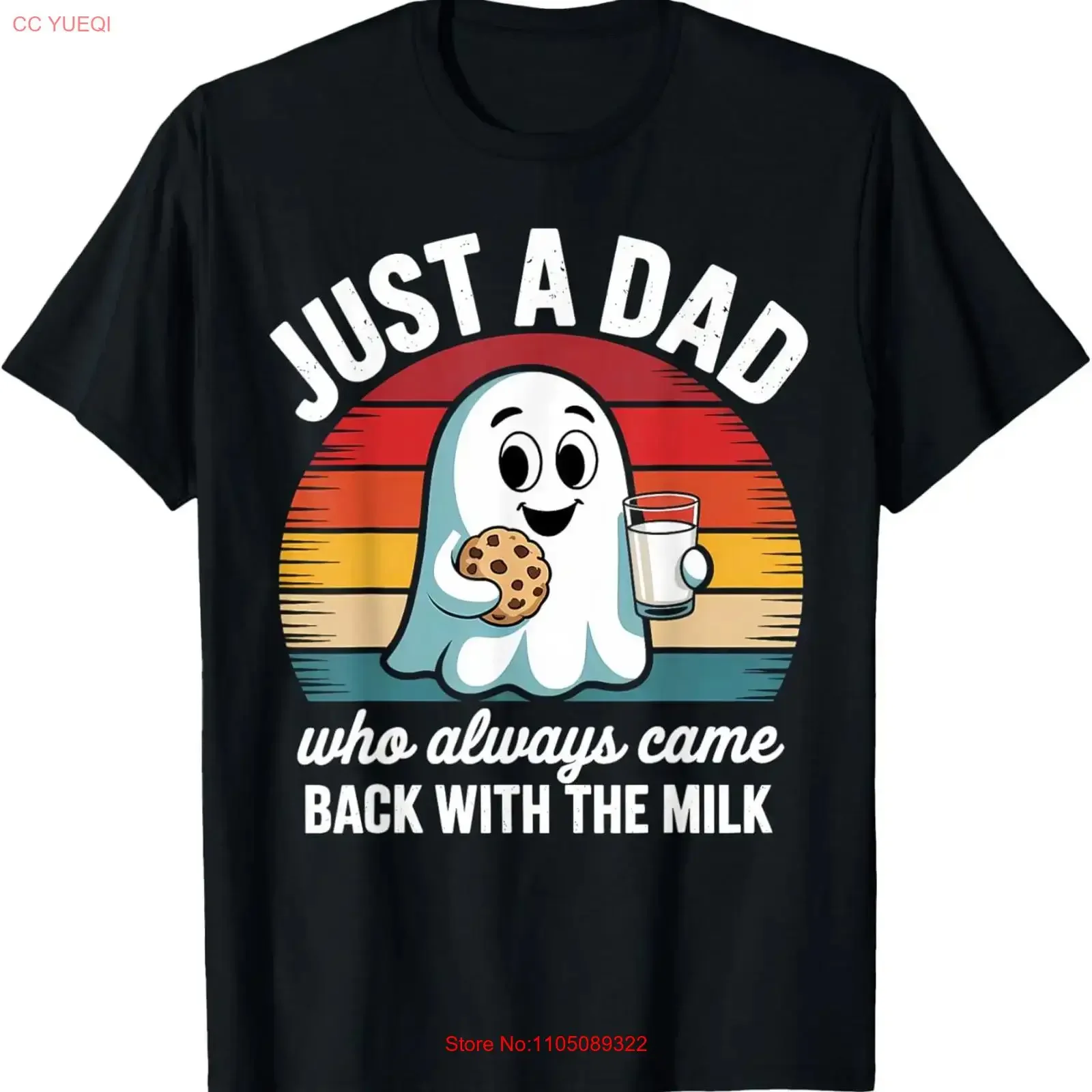 تي شيرت Just A Dad Com Back With The Milk لعيد الأب سويت تي شيرت عتيق مغسول للارتداء اليومي موضة ناعمة قابلة للتنفس