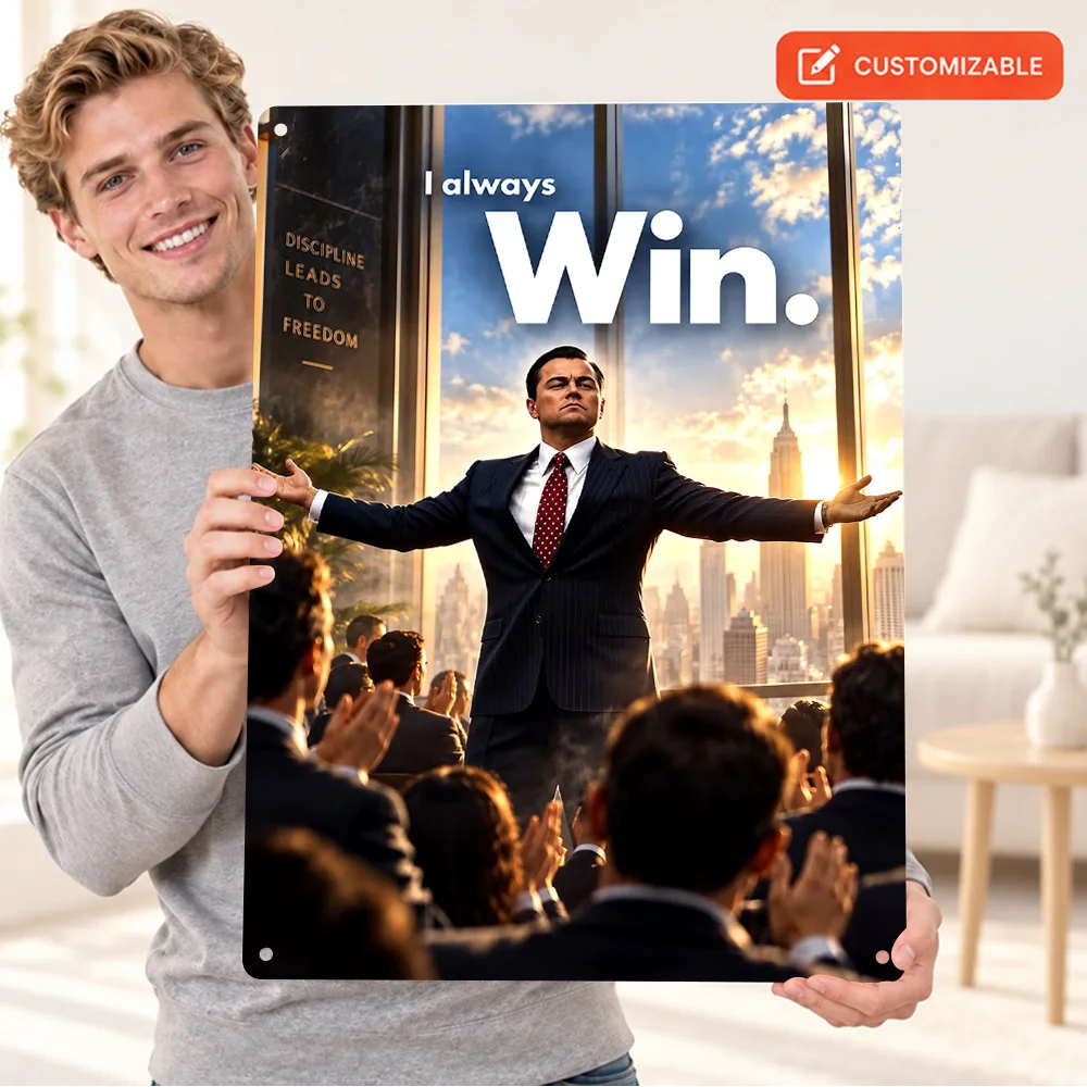 Harvey Specter I Always Win TV Character Printed Poster Personalized Aluminum Metal Sign Modern Wall Art For Cinema Room Decor