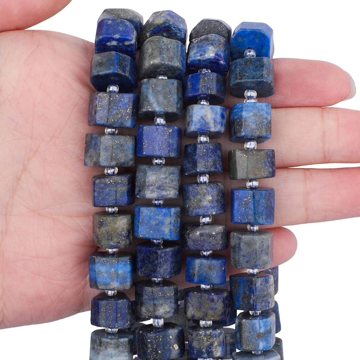 9-13mm AAA Irregular Rondelle Natural Stone Lapis Lazuli Beads Column Loose Beads for Jewelry Making Energy Charms Bracelets