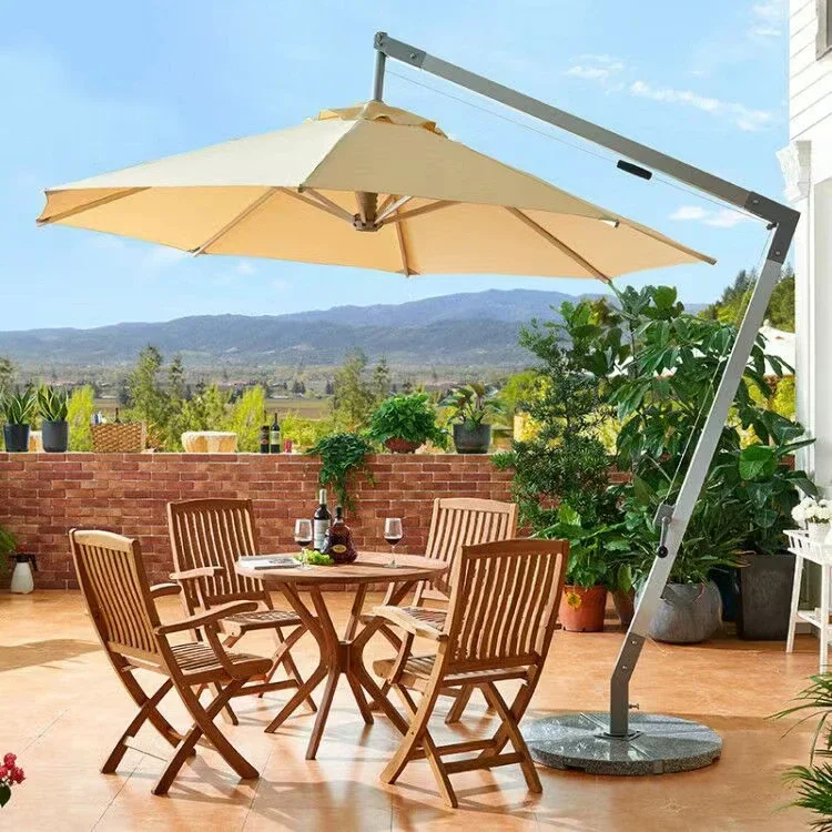 Beach Umbrella Sun Garden Parasol Large Cantilever Outdoor Umbrella Patio Umbrellas With Led