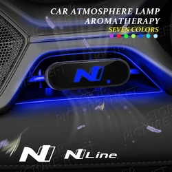 For Hyundai N Line Logo Tucson Elantra Veloster I30 I10 Emblem Car Air Outlet Aromatherapy Atmosphere Light LED Air Freshener