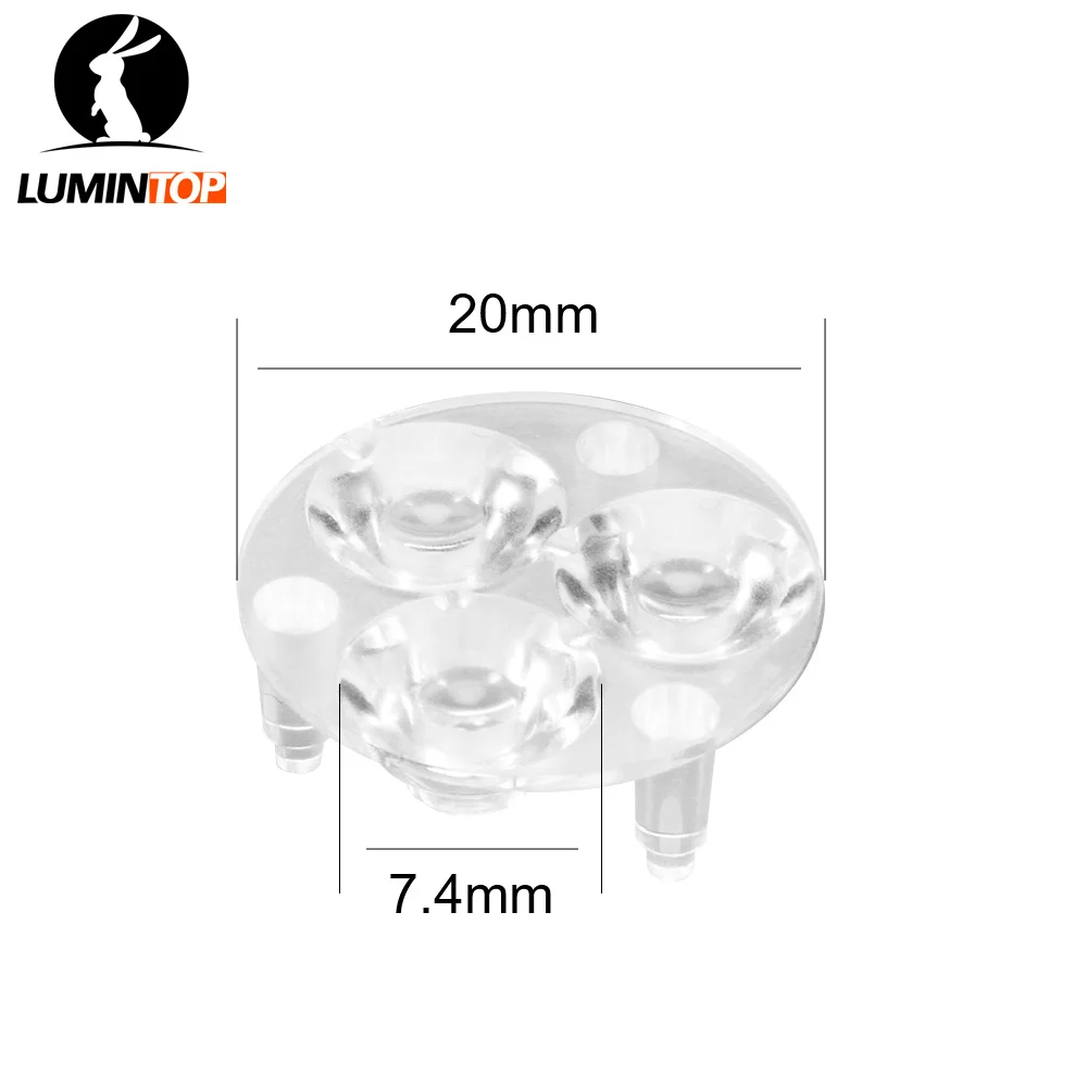 Lens for FW3A HL3A EDC18 size 20*7.4mm triple eyes LED Lens for flashlight