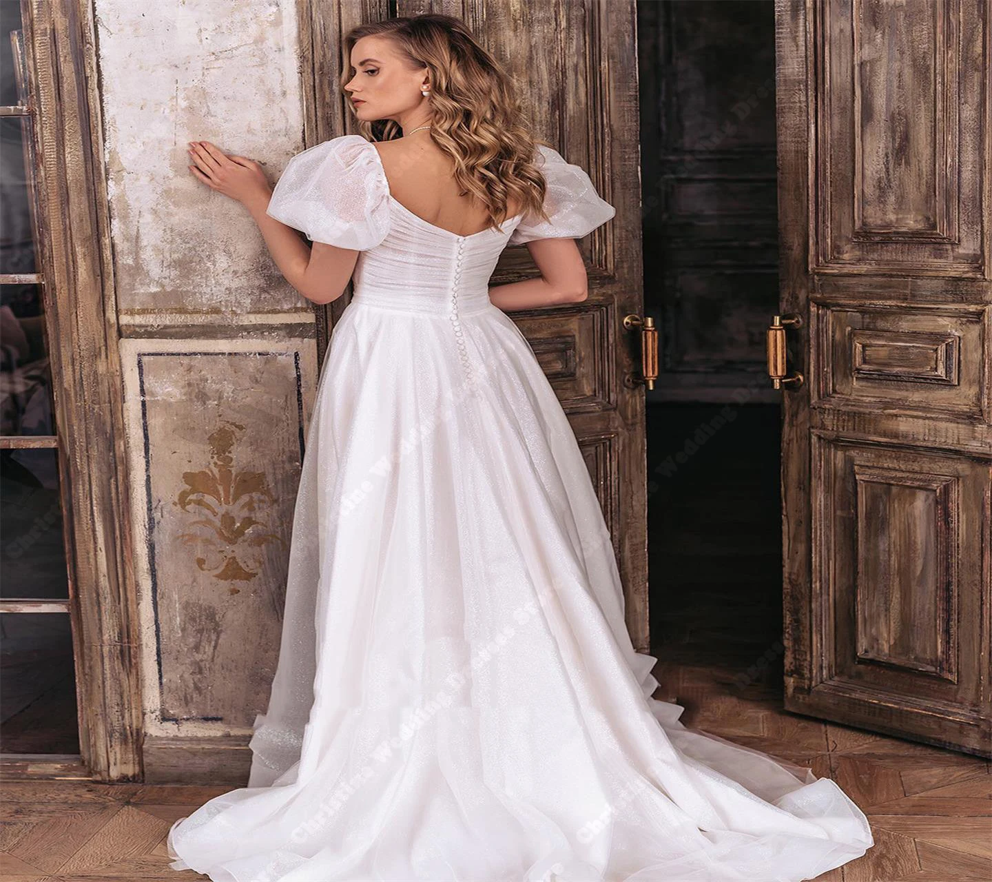 Boho Bride maniche corte abiti da sposa in Tulle estate scollo a v Beach a-line abiti lunghi più nuovi Mopping Length Vestidos De Novias