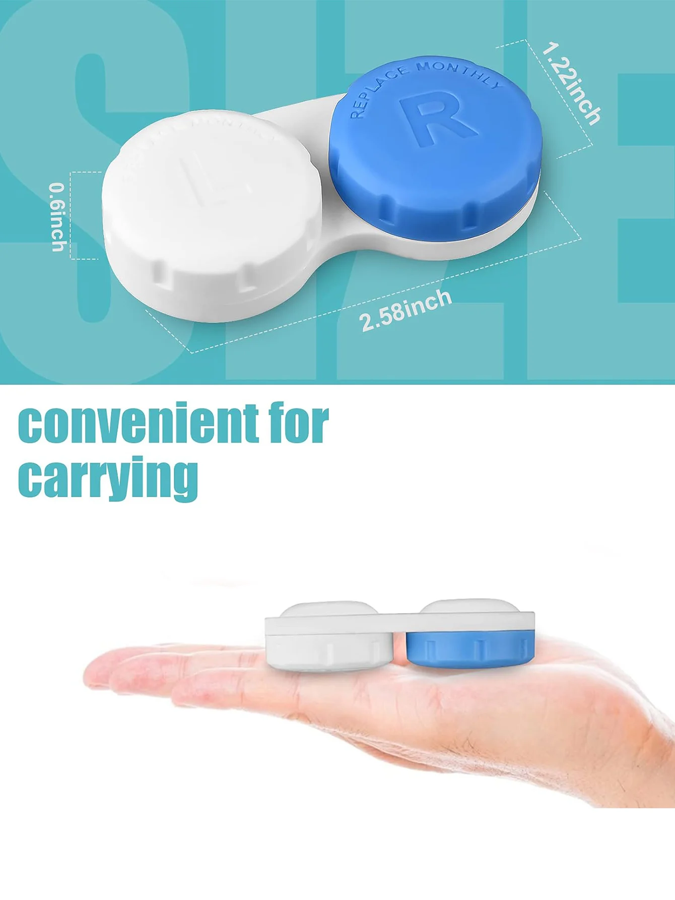 Travel Portable Solid color square Contact lenses case,Lens Cap lenses holderStorage Soak Box Fashion accessories