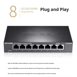 TP-Link TL-SG1008D 8 Port Gigabit Unmanaged Ethernet Network Switch, Ethernet Splitter Plug & Play Fanless Metal Design