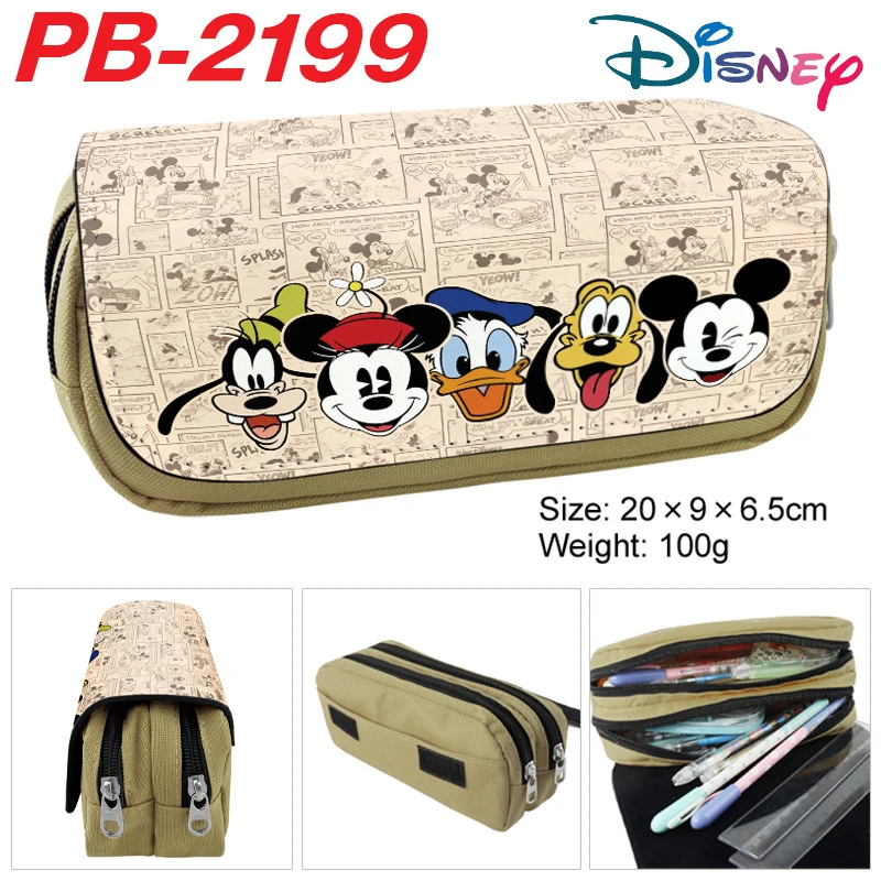 Disney Mickey Mouse Pen Case School Supplies Simple Day High Appearance Level Pencil Cute Student Large Capacity Stationery Case