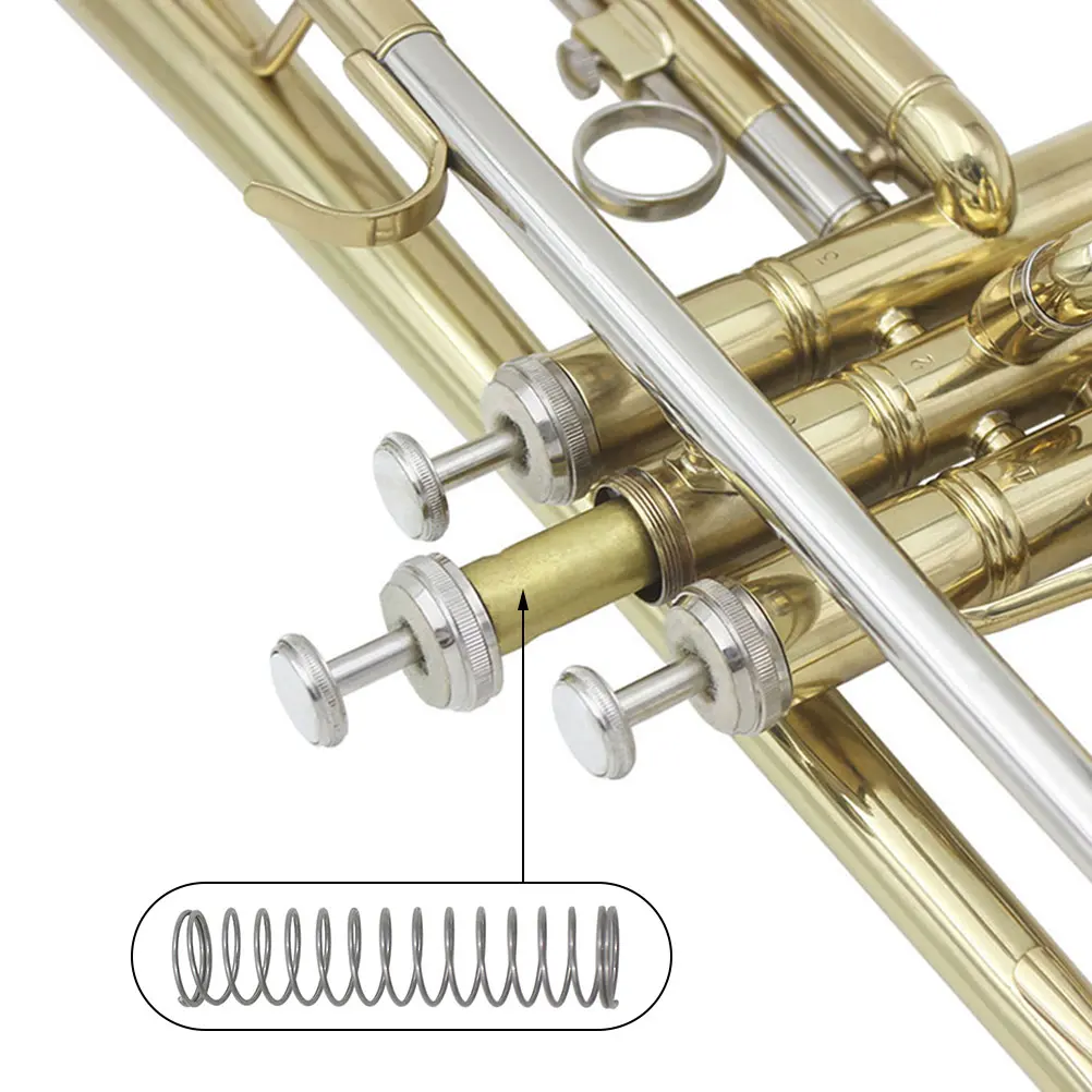 

5 pcs Small Button Spring Trumpet Replacements Stainless Steel Durable Portable Music Instrument Parts Accessories